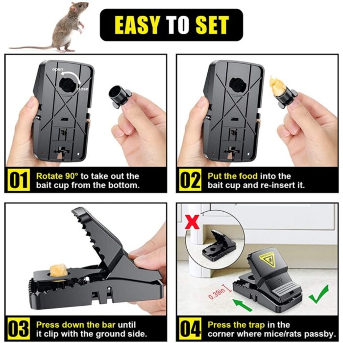 Heavy Duty Reusable Plastic Mouse Trap Durable, Super Safe & Humane Rodent A1 Control Trap for Indoor & Outdoor Use - Image 4