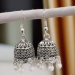 Silver Jhumka Earrings by Quirky Super Fashions Ethnic & Casual Alloy A1 Jewellery for Women & Girls