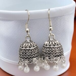 Silver Jhumka Earrings