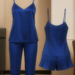 3-Piece Satin Sleepwear Set for Women, Camisole with Pajama and Shorts Combo, Free Size 28–38, Nightwear - Image 3