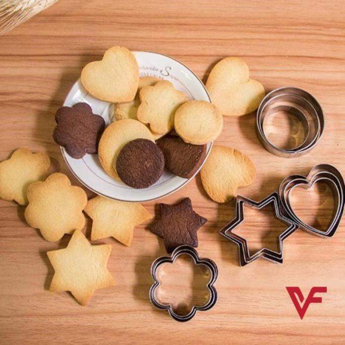 12-Piece Stainless Steel Cookie Cutter Set, Heart Star Round Flower Shapes, DIY Baking Molds, Reusable Kitchen Tools - Image 5