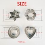 12-Piece Stainless Steel Cookie Cutter Set, Heart Star Round Flower Shapes, DIY Baking Molds, Reusable Kitchen Tools - Image 3