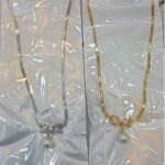 Elegant Korean Knot Shape Pearl Pendant super Stylish Alloy Necklace with Classic Pearl Design in 2 colours Silver & Golden - Image 3