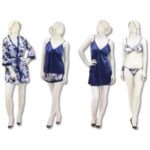 Two Hearts 6-Piece Silk Nightwear & Lingerie Set for Women, Premium Blue Satin Sleepwear, Includes Bra, Panty, Pajama, Padded Inner, Short Camisole & Robe Gown, Free Size 28–38 - Image 2