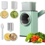Vegetable Cutter Multifunctional Rotary Cheese Grater, Manual Drum Slicer with 3 Interchangeable Stainless super Steel Blades - Image 2