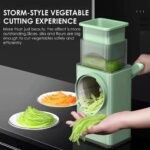 Vegetable Cutter Multifunctional Rotary Cheese Grater, Manual Drum Slicer with 3 Interchangeable Stainless super Steel Blades - Image 3