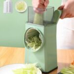 Vegetable Cutter Multifunctional Rotary Cheese Grater, Manual Drum Slicer with 3 Interchangeable Stainless super Steel Blades - Image 5