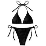 Premium Women Bikini Set Halter Neck Triangle Top with Adjustable Side-Tie Bottom, Free Size 28–36, Available in 3 colors - Image 3