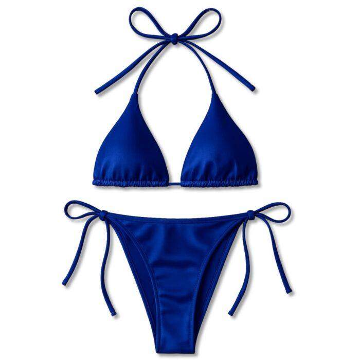 Premium Women Bikini Set Halter Neck Triangle Top with Adjustable Side-Tie Bottom, Free Size 28–36, Available in 3 colors - Image 4