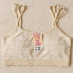 Dotted Style Soft Malai Bra for Girls, Double Straps Lightweight Comfortable Non-Padded Bra, Everyday Wear, Beige, Sizes S–34, Cups A & B