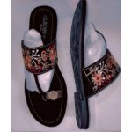 Kolhapuri Slipper Design No. 25-79 Classic Black Super Handcrafted Leather Footwear for Women