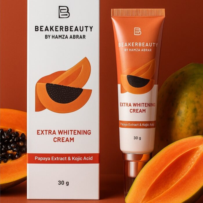 Beaker Beauty Extra Whitening Cream 30g Papaya Extract & Kojic Acid for Bright, Even, and Radiant Skin - Image 1