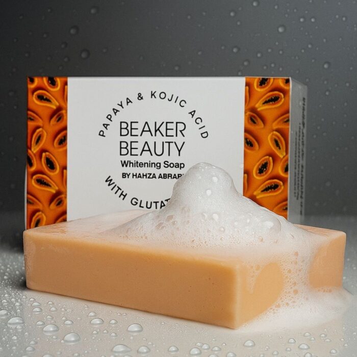 Beaker Beauty Papaya Soap Brightening, Moisturising, and Gentle Cleansing Bar for Face & Body, Suitable for All Skin Types - Image 1