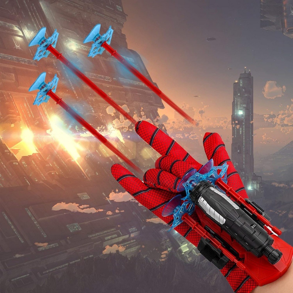 Spiderman toy launcher (1) Spider Man Wrist Shooter Launcher Toy Set for Kids Super Launchers with Suction A1 Darts & Interactive Role Play Transmitter - Image 5