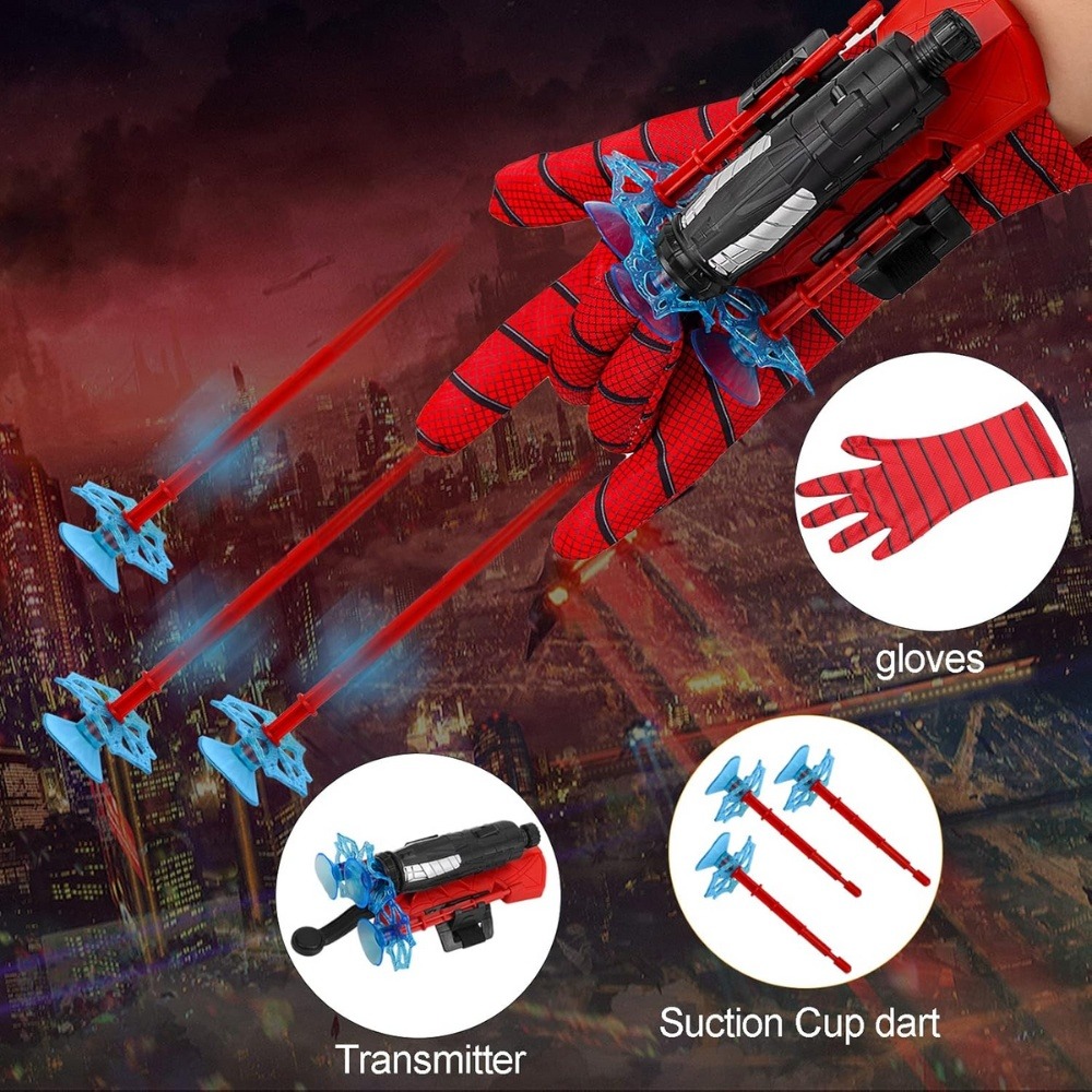 Spiderman toy launcher (2) Spider Man Wrist Shooter Launcher Toy Set for Kids Super Launchers with Suction A1 Darts & Interactive Role Play Transmitter - Image 2