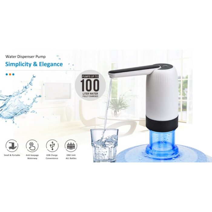 Automatic USB Rechargeable Drinking Water Pump Portable Electric Dispenser for 5-Gallon Bottles with Intelligent Touch Operation - Image 3