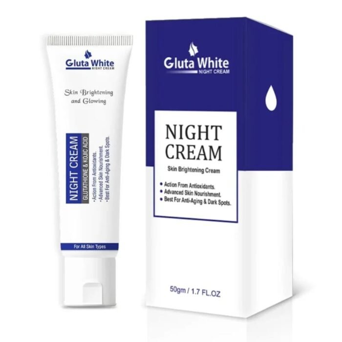 Gluta White Night Cream 50ml | Advanced Brightening & Anti,Aging Formula with Glutathione & Vitamins - Image 4