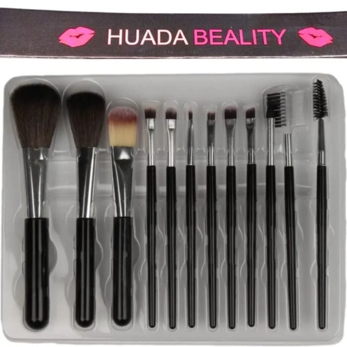 Huada Beauty 12-Piece Makeup Brush Set, Professional Soft Synthetic Makeup Brushes for Face & Eyes - Image 2