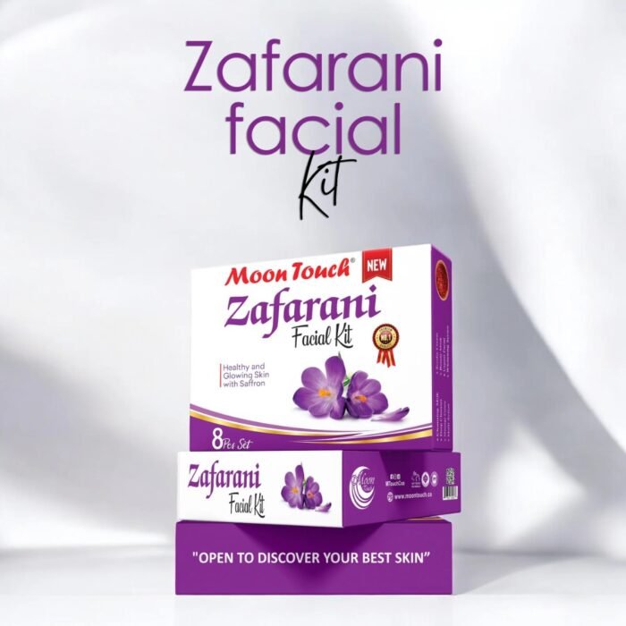 Moon Touch New Zafrani Facial Kit 8 Pcs, Saffron Herbal Brightening Facial Kit for Glowing Skin - Image 3