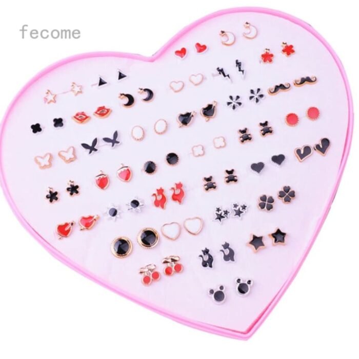 36 Pairs Random Beautiful Ear Studs with Silicone Back Stopper - Image 4