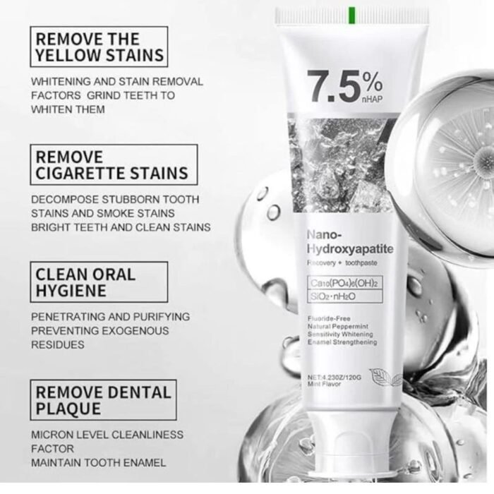 7.5% Nano Hydroxyapatite Toothpaste, Fluoride-Free Mint Toothpaste - Image 2