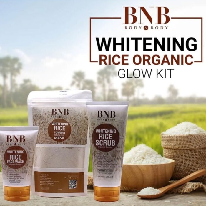 BNB Rice Extract Bright & Glow Facial Kit, 3-in-1 Skincare - Image 3