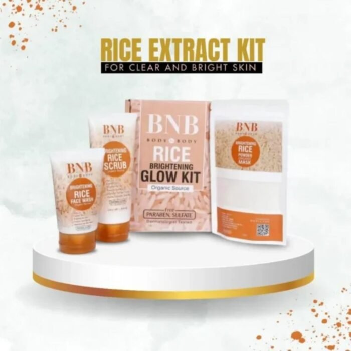 BNB Rice Extract Bright & Glow Facial Kit, 3-in-1 Skincare - Image 2