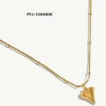 Ball Chain Heart Korean Pendant, Elegant Golden Necklace - Image 4