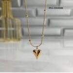 Ball Chain Heart Korean Pendant, Elegant Golden Necklace - Image 3