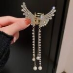 Beautiful Zircon Korean Butterfly Hair Claw With Long Tassel