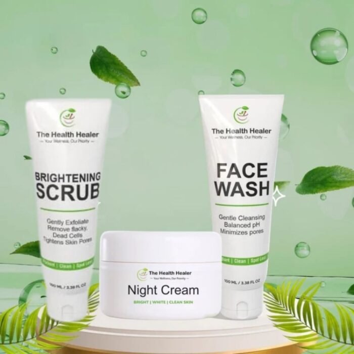 Health Healer Brightening Glow Kit, Face Wash, Scrub & Night Cream - Image 3