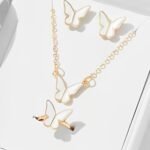 Butterfly Jewelry Set Pack of 4, Pendant, Necklace, Earrings & Ring for Women - Image 2