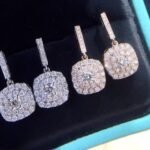 Crystal Earrings, Sparkling Dangle Earrings with Cushion-Cut CZ - Image 5