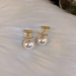 Elegant Pearl Drop Earrings for Women, Rhinestone Accent - Image 2