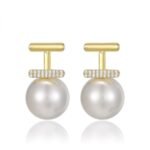 Elegant Pearl Drop Earrings for Women, Rhinestone Accent - Image 3