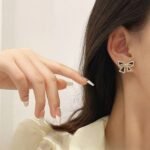 Elegant Zircon Black Bow Tie Earrings, Bow Shape Fashion Jewelry - Image 4