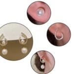 Elegant Zircon Pearl Stone Earrings for Girls, Golden & Silver - Image 4