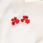 Flower Crystal Korean Earrings, Multiple Colors - Image 6
