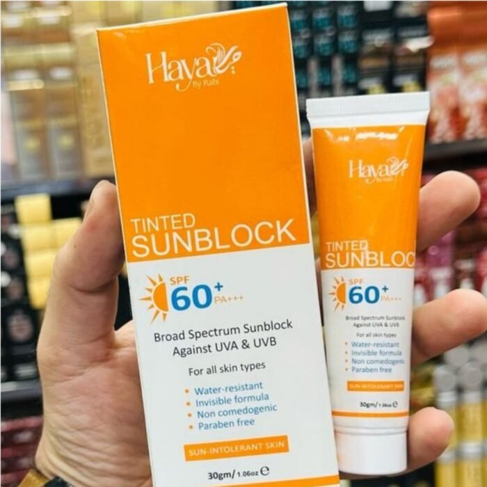 Haya Tinted Sunblock SPF 60+, Natural Tint & Broad Spectrum UV Protection - Image 3