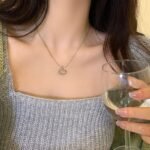 Hollow Heart Pendant Necklace, Stainless Steel, Golden & Silver