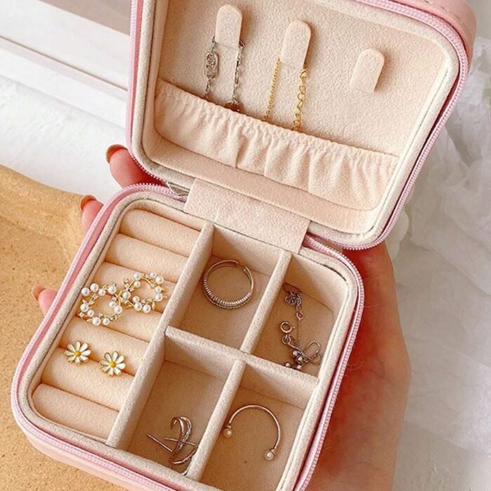 Jewelry Storage Box, Leather Jewelry Stand, Earrings & Ring Organizer - Image 2