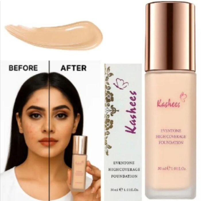 Kashees Eventone Liquid Foundation 30ml, High Coverage & Long-Lasting Makeup - Image 3