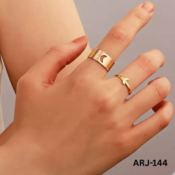 Moon Couple Rings, Adjustable Matching Rings for Couples - Image 4