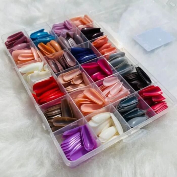 576 Pcs Multicolor Acrylic Artificial Nails Kit, 24 Colors & 12 Sizes - Image 2