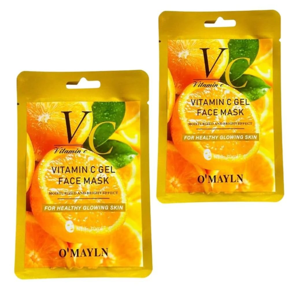 Pack of 2 (2) O’Mayln Vitamin C Gel Face Mask 30ml Pack of 2, Brightening & Hydrating - Image 1