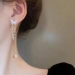 Elegant Butterfly Pearl Tassels Drop Earrings
