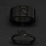 Planet Saturn Promise Couple Rings, Adjustable Matching Rings - Image 2