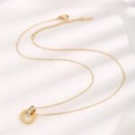 Roman Circle Stainless Steel Necklace for Women - Image 4