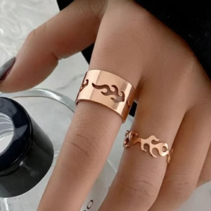 Star Couple Rings, Adjustable Matching Rings for Couples - Image 2