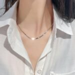 Thin Snake Chain Necklace, Stainless Steel, Golden & Silver - Image 2